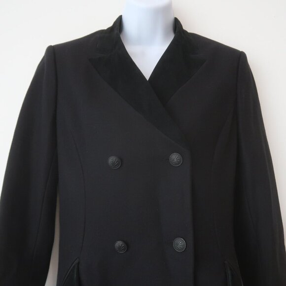 Rag & Bone Cate Double Breasted Wool Pea Coat Black Size 2 - Picture 4 of 14